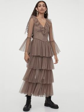 Sandra Mansour x H&M Tiered Tulle Maxi Dress